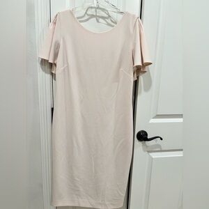 Calvin Klein Pink Sheath Dress Short Flutter Sleeves
